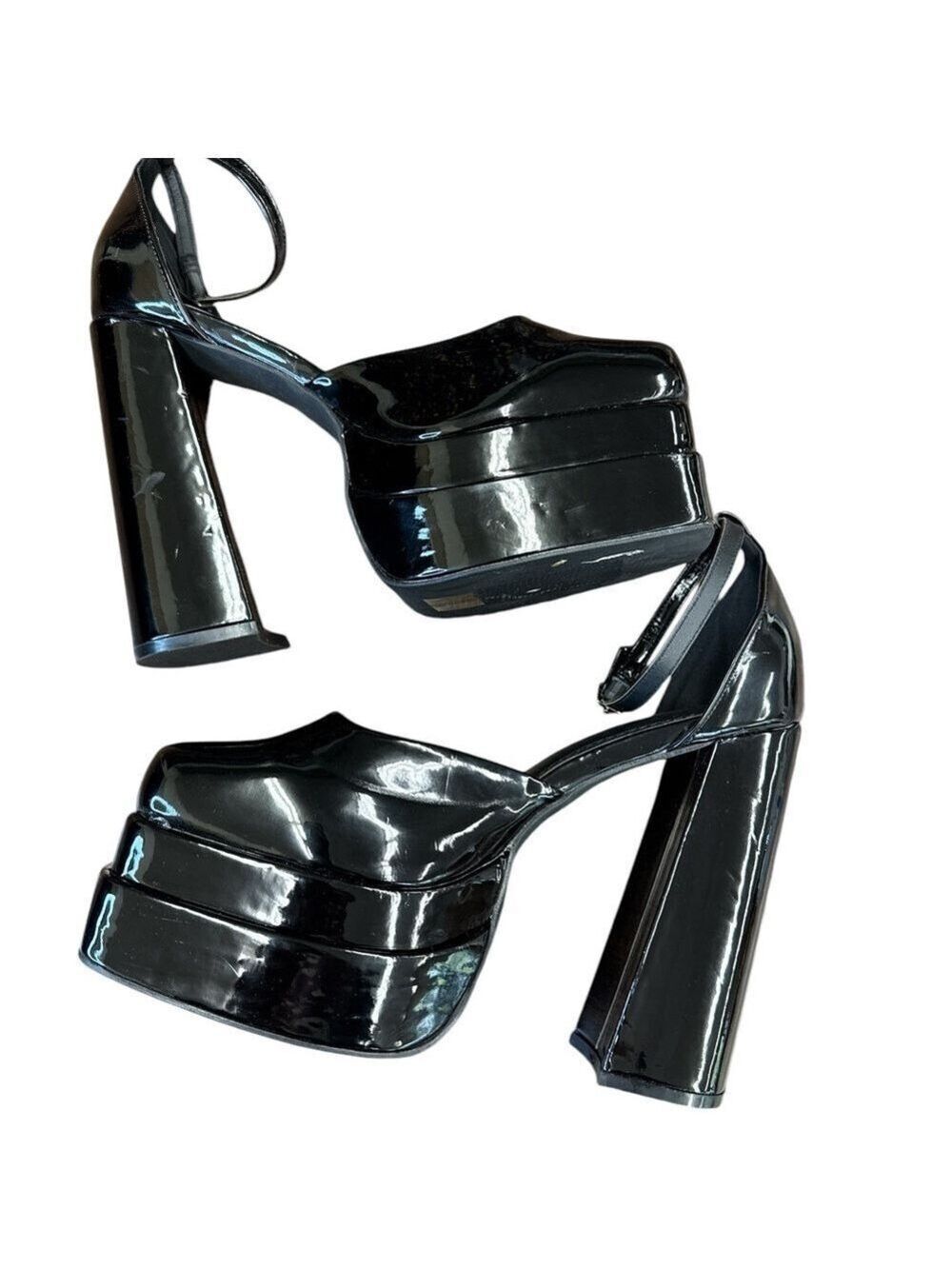 Chase + Chloe Women's Black Platform Heels Party Shoes Size 7.5
